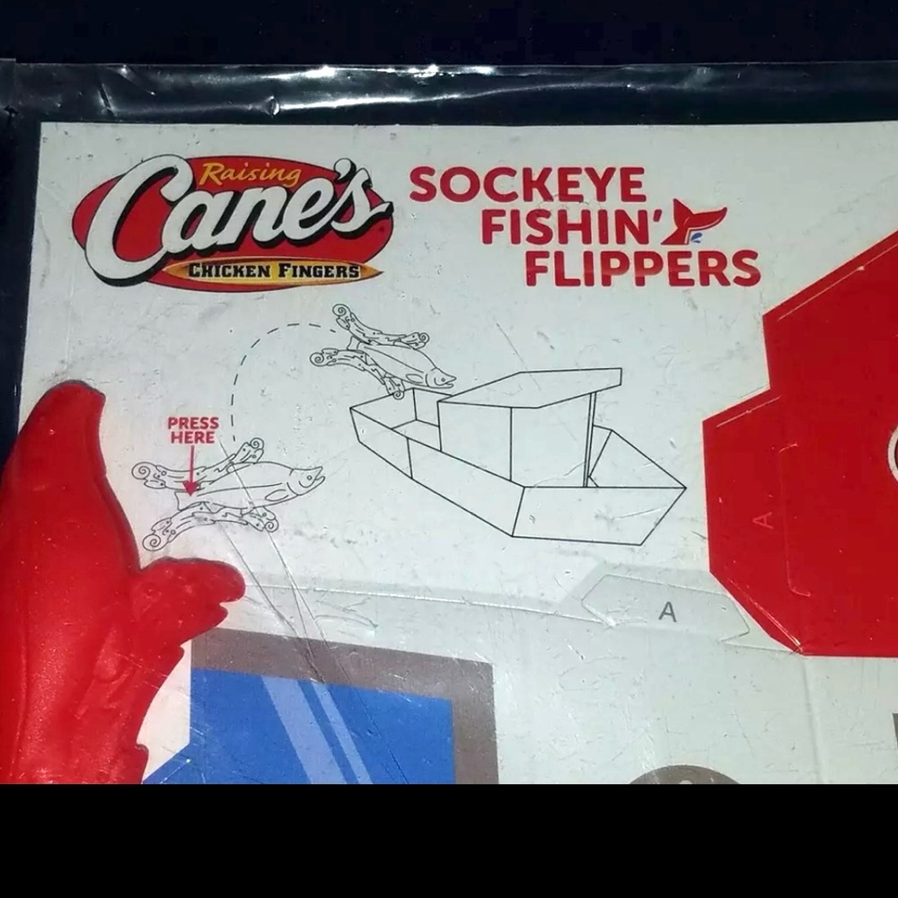 Raising Cane’s 2024 Kids' Meal Toy Sockeye Fishin' Flippers Kit - Unopened New.